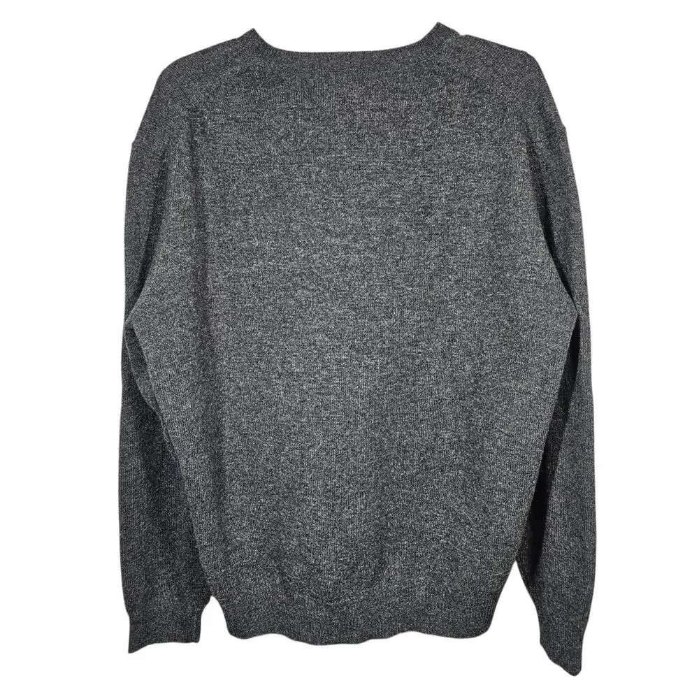 Club Room by Charter Club Men's 100% Wool V-Neck Sweater Heather Gray Size L